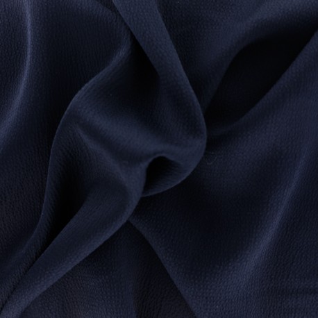 Tissu satin gaufré - bleu noir x 10cm