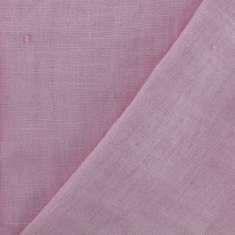 Tissu lin lavé Thevenon - rose nectar x 10cm