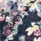 Tissu Tweed Chanel Roses - noir x 10cm