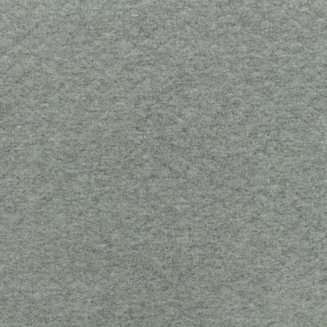 Tissu jersey matelassé losanges 10/20 - gris moyen x 10cm