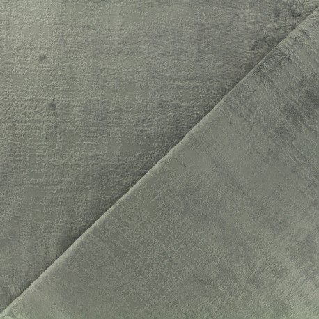 Tissu velours Milan - gris perlé x 10cm