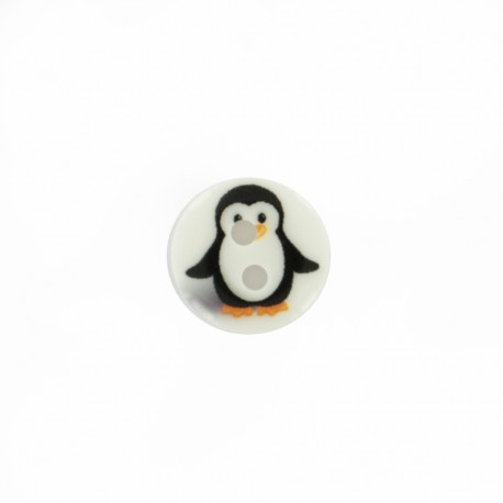 Bouton polyester pingouin 12 mm
