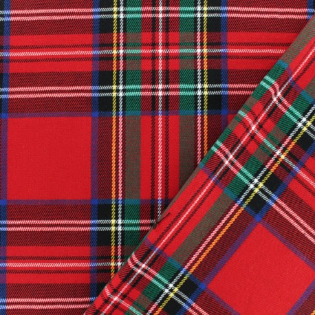 Tissu tartan écossais Roxburgh - rouge x 10cm