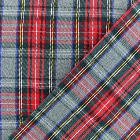 Tissu tartan écossais Tweeddale - gris x 10cm