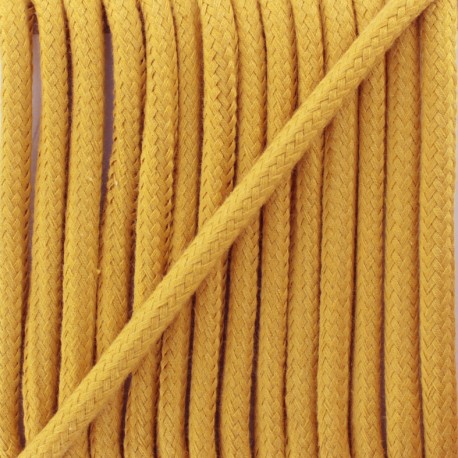 Cordon tressé 8 mm Amana  - jaune moutarde x 1m