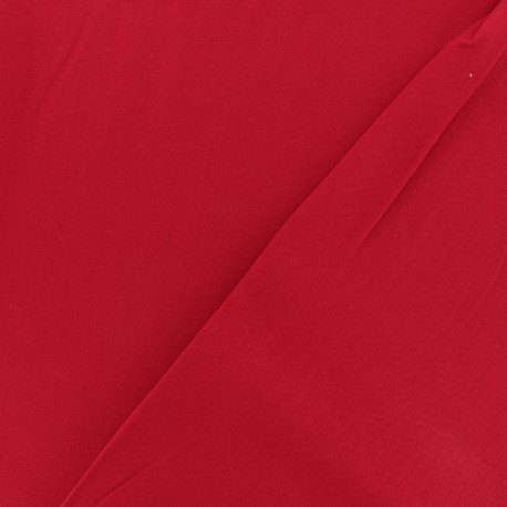 Tissu viscose sergé - Rouge x 10 cm