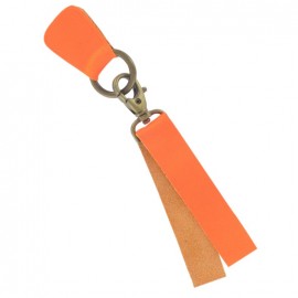 Patte Mousqueton cuir fluo orange