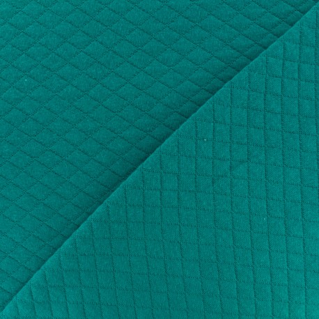 Tissu jersey matelassé losanges 10/20 - Lagon x 10cm