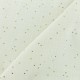 Tissu double gaze de coton pois doré - écru x 10cm