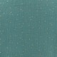 Tissu double gaze de coton pois doré - eucalyptus x 10cm