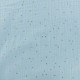 Tissu double gaze de coton pois doré - bleu glacier x 10cm