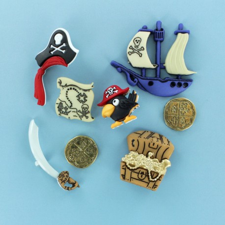 Lot de Boutons Enfant (3 pcs) - Pirates