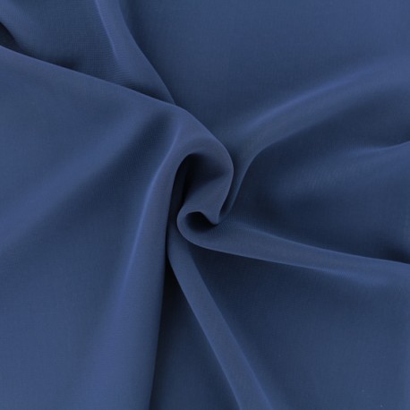 Tissu mousseline crêpe - bleu marine x 50cm