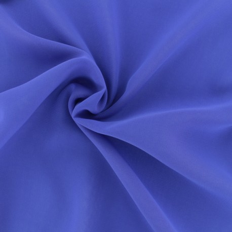 Tissu mousseline crêpe - bleu Royal x 50cm