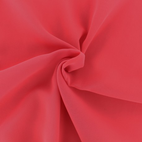 Tissu mousseline crêpe - Corail x 50cm