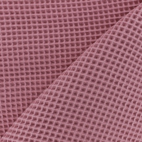 Tissu piqué de coton nid d'abeille - rose orchidée x 10cm