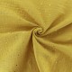 Tissu double gaze de coton pois doré - moutarde x 10cm