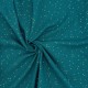 Tissu double gaze de coton pois doré - paon x 10cm