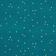 Tissu double gaze de coton pois doré - paon x 10cm