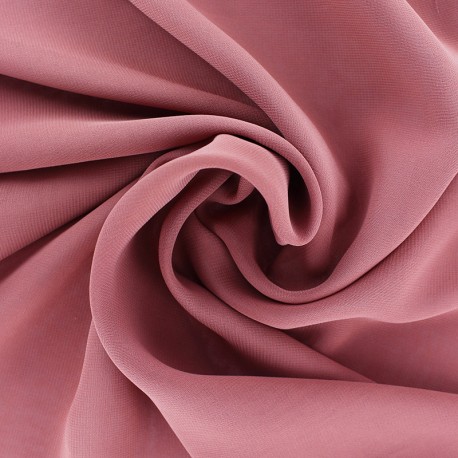 Tissu mousseline crêpe - vieux rose x 50cm