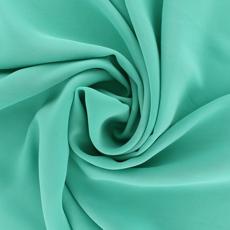 Tissu mousseline crêpe - bleu Mers du sud x 50cm