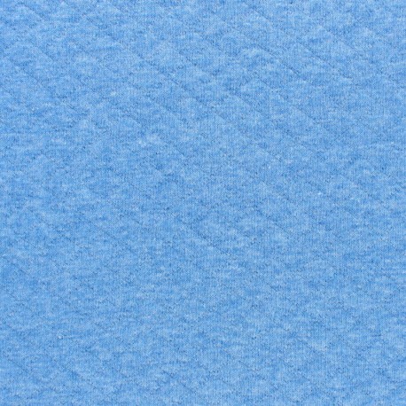 Tissu jersey matelassé losanges 10/20 - bleu clair chiné x 10cm