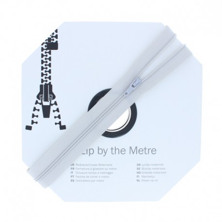 Fermeture à glissière au mètre (10m) - Gris clair
