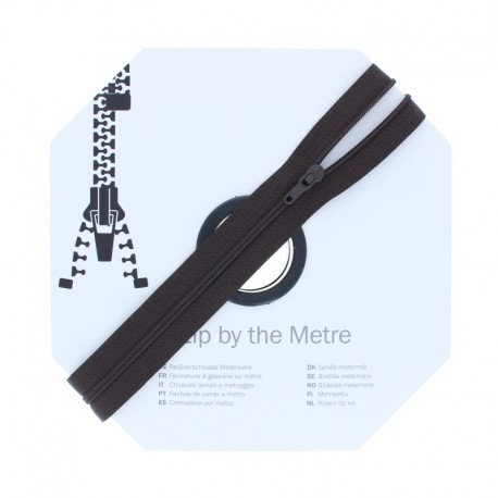 Fermeture à glissière au mètre (10m) - Marron