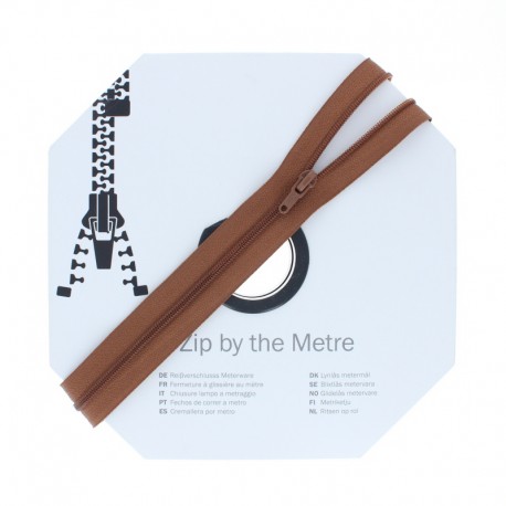 Fermeture à glissière au mètre (10m) - Noisette