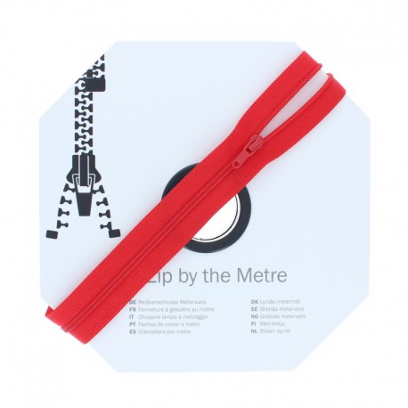 Fermeture à glissière au mètre (10m) - Rouge