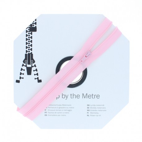 Fermeture à glissière au mètre (10m) - Rose