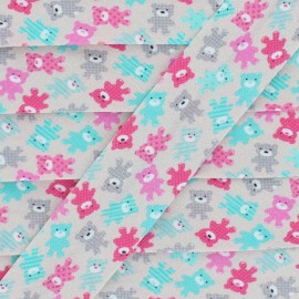 Biais Coton Fantaisie Nounours - Rose x 1m