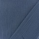 Tissu triple gaze de coton uni - bleu houle x 10cm