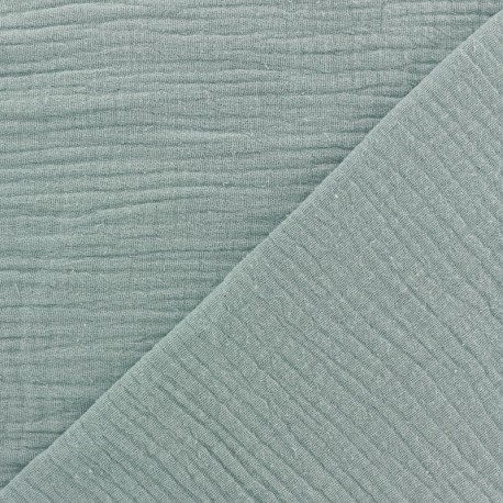 Tissu triple gaze de coton uni - Griotte x 10cm