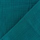 Tissu triple gaze de coton uni - Vert paon x 10cm
