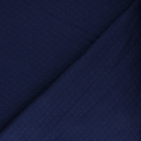 Tissu jersey matelassé losanges 10/20 - bleu marine x 10cm