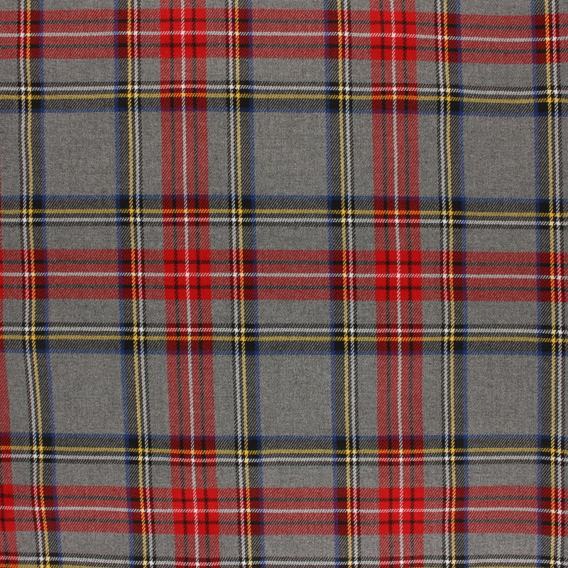 Tissu Habillement - Tartan écossais - Bleu Marine Foncé Rouge