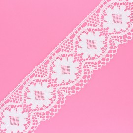 Ruban dentelle au crochet Albertine festonné - Blanc