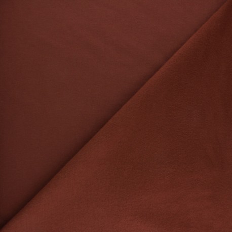 Tissu sweat molletonné uni - Tomette x 10cm