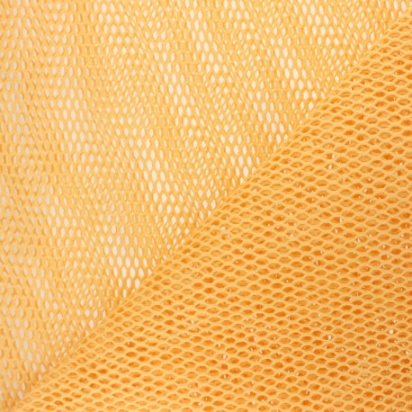 Tissu filet coton bio - jaune x 10cm