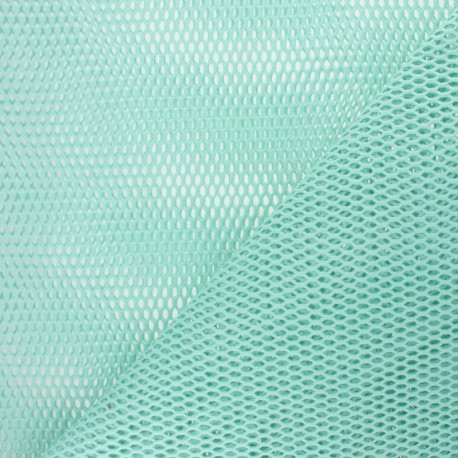 Tissu filet coton bio - vert mint x 10cm