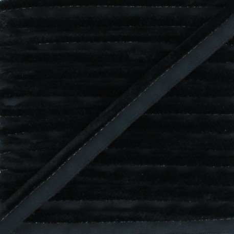 Passepoil velours Hilda - Noir x 1m