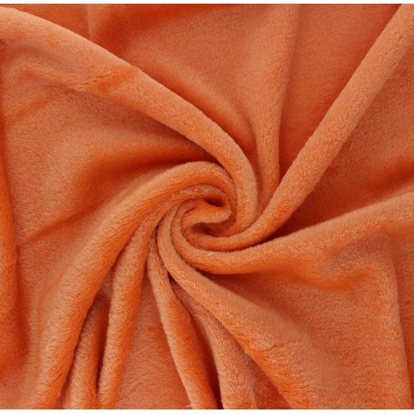 Tissu Doudou Tout Doux uni - orange x 10 cm