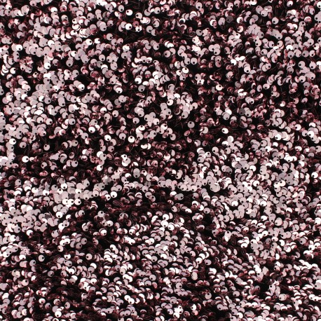 Tissu velours sequins brodés Jenny - rose foncé x 10cm