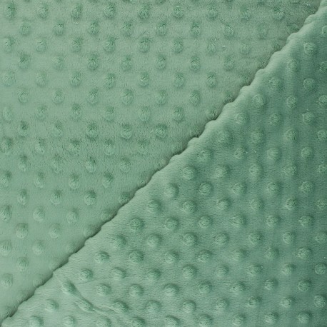 Tissu Velours minkee doux Bubble - romarin x 10cm