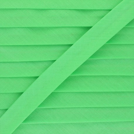 Biais tout textile 20 mm - vert printemps x 1m