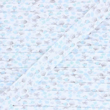 Biais coton Fleur des Champs - bleu x 1m