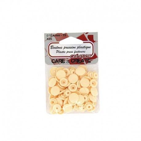 25 boutons pressions Colora - pêche