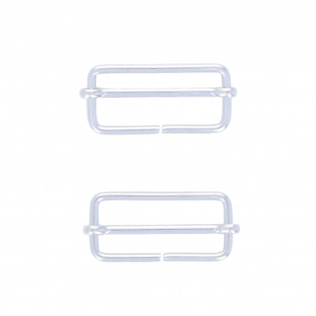 Boucle coulisse Lopa 40 mm - argent (lot de 2)