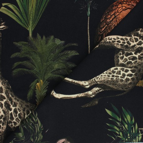 Tissu toile de coton Katavi - noir x 10cm